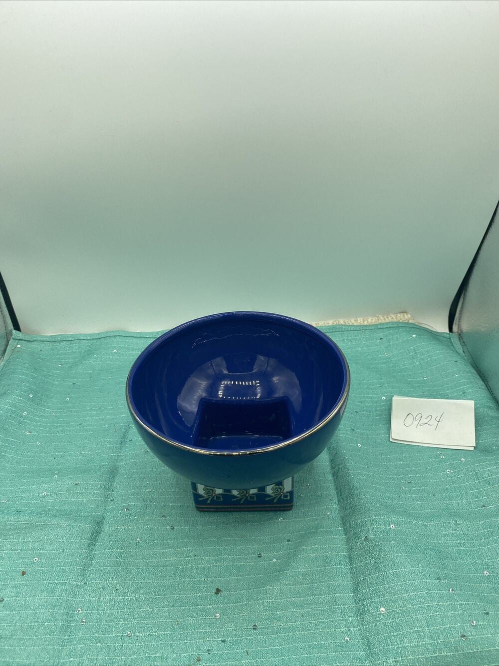 Deep Blue Cashe Pot By Elizabeth Arden 1993 Ceramic Potpourri Bowl Vase/Planter